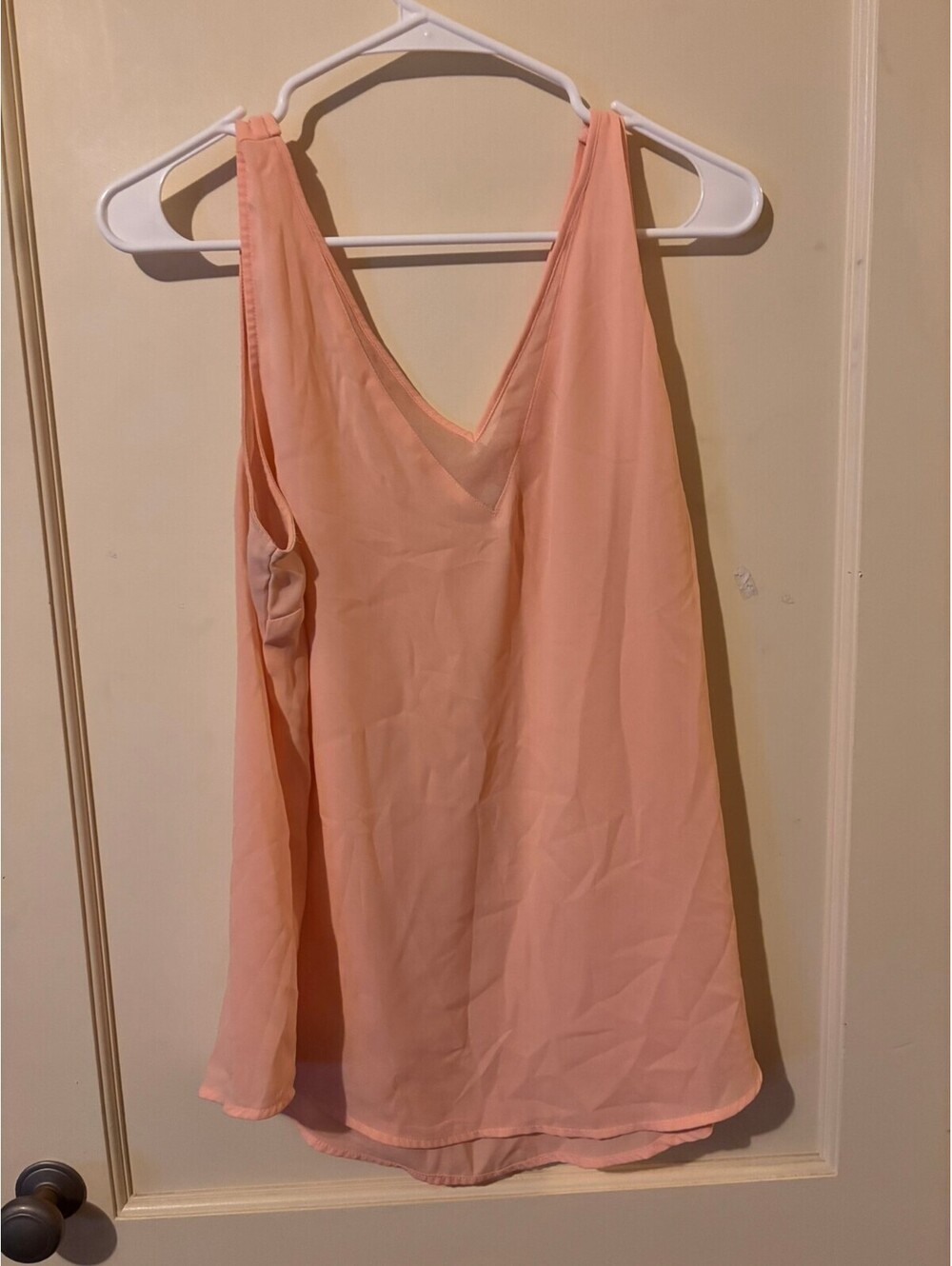 Maurices Peach sleeveless V-neck top Large
